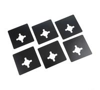 Kit de plaque de renfort de serrure de porte en acier inoxydable - Couvercle de réparation de boule avant pour serrures lâches, plaque de remplissage de trous avec coins arrondis, aileron noir (6