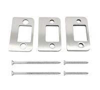 Kit de plaques de gâche de porte en acier inoxydable avec vis (D2 argent)