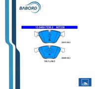 Kit De Plaquettes De Frein Avant ATE 607238 OE 3411678711 BMW 3 E90 X1 E84 2004