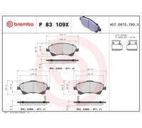 Kit De Plaquettes De Frein Avant BREMBO Avec Avertisseur Sonore Toyota Verso