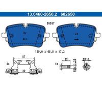 Kit de plaquettes de frein, frein à disque ATE 13.0460-2650.2 pour Q8 3 2018-