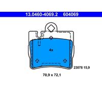 Kit de plaquettes de frein, frein à disque ATE 13.0460-4069.2 0034200620 0034201