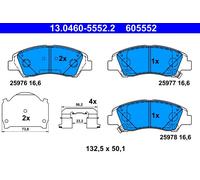 Kit de plaquettes de frein, frein à disque ATE 13.0460-5552.2 58101B9A30 58101B9