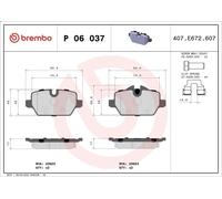 Kit de plaquettes de frein, frein à disque BREMBO P 06 037 1 (E87) 2 2004-2007