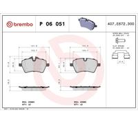 Kit de plaquettes de frein, frein à disque BREMBO P 06 051 pour MINI 1.6 2001-