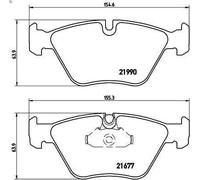 Kit de plaquettes de frein, frein à disque BREMBO P 06 065 pour 5 (E39) 2 2000-