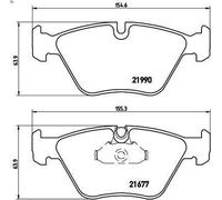 Kit de plaquettes de frein, frein à disque BREMBO P 06 065 pour 5 (E39) 3 1998-