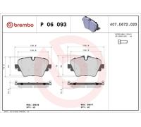 Kit de plaquettes de frein, frein à disque BREMBO P 06 093 pour 5 2 2017-2019
