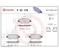Kit de plaquettes de frein, frein à disque BREMBO P 23 178 TIPO Break 1.6 2016-