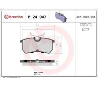 Kit de plaquettes de frein, frein à disque BREMBO P 24 047 pour FOCUS I 2 1998-