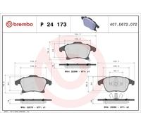 Kit de plaquettes de frein, frein à disque BREMBO P 24 173 S-MAX 2 2015-2018