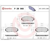 Kit de plaquettes de frein, frein à disque BREMBO P 28 068 pour CR-V IV 2 2012-