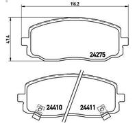 Kit de plaquettes de frein, frein à disque BREMBO P 30 032 pour i10 I 1.1 2008-