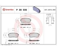 Kit de plaquettes de frein, frein à disque BREMBO P 30 035 pour ix55 3 2011-