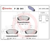 Kit de plaquettes de frein, frein à disque BREMBO P 30 041 pour H9 2 2017-