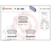 Kit de plaquettes de frein, frein à disque BREMBO P 30 080 pour ix55 3 2011-