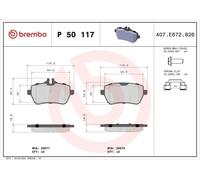 Kit de plaquettes de frein, frein à disque BREMBO P 50 117 pour SL 3 2016-2020