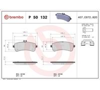 Kit de plaquettes de frein, frein à disque BREMBO P 50 132 SL (R231) 6 2012-