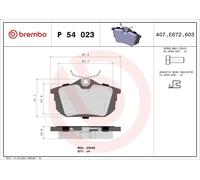 Kit de plaquettes de frein, frein à disque BREMBO P 54 023 pour S40 I 2 2002-