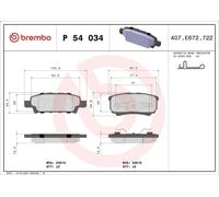 Kit de plaquettes de frein, frein à disque BREMBO P 54 034 pour CALIBER 2 2006-