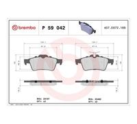 Brembo Plaquettes de frein P59042X Compatible avec CADILLAC BLS, CITROËN C5 III, FORD C‑MAX