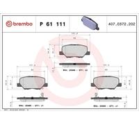 Kit de plaquettes de frein, frein à disque BREMBO P 61 111 pour 4008 2 2013-