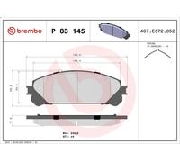 Kit de plaquettes de frein, frein à disque BREMBO P 83 145 pour RX 2 2015-