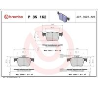 Kit de plaquettes de frein, frein à disque BREMBO P 85 162 pour Q3 2.5 2019-