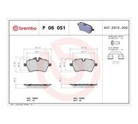 Kit De Plaquettes De Frein Frein À Disque Brembo P06051 Prime Line pour Mini