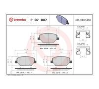 Kit De Plaquettes De Frein Frein À Disque Brembo P07007 Prime Line pour Opel