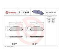 Kit De Plaquettes De Frein Frein À Disque Brembo P11035 Prime Line pour Audi VW