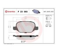Kit De Plaquettes De Frein Frein À Disque Brembo P23065 Prime Line pour Fiat