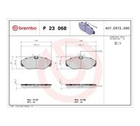 Kit De Plaquettes De Frein Frein À Disque Brembo P23068 Prime Line pour Citroën