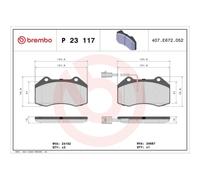 Kit De Plaquettes De Frein Frein À Disque Brembo P23117 Prime Line pour Fiat