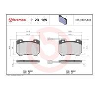 Kit De Plaquettes De Frein Frein À Disque Brembo P23129 Prime Line pour