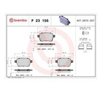 BREMBO P 23 156 Plaquette de Frein