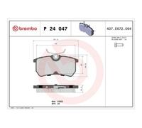 Kit De Plaquettes De Frein Frein À Disque Brembo P24047 Prime Line pour Ford
