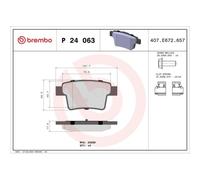 Kit De Plaquettes De Frein Frein À Disque Brembo P24063 Prime Line pour Ford