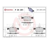 Kit De Plaquettes De Frein Frein À Disque Brembo P24201 Prime Line pour Ford