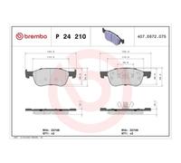 Kit De Plaquettes De Frein Frein À Disque Brembo P24210 Prime Line pour Ford