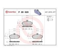 Kit De Plaquettes De Frein Frein À Disque Brembo P28020 Prime Line pour Honda MG