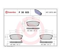 Brembo P30023 Plaquettes de Frein Arrière
