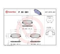 Kit De Plaquettes De Frein Frein À Disque Brembo P30081 Prime Line pour Hyundai