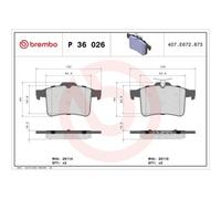 Kit De Plaquettes De Frein Frein À Disque Brembo P36026 Prime Line pour Jaguar