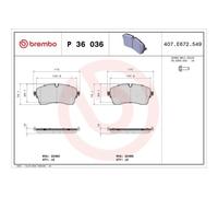 Kit De Plaquettes De Frein Frein À Disque Brembo P36036 Prime Line pour Jaguar