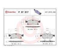 Kit De Plaquettes De Frein Frein À Disque Brembo P37017 Prime Line pour Jeep