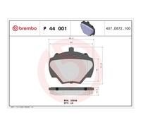 Brembo P44001 Plaquettes de Frein Arrière