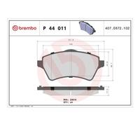 Kit De Plaquettes De Frein Frein À Disque Brembo P44011 Prime Line pour