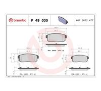 Kit De Plaquettes De Frein Frein À Disque Brembo P49035 Prime Line pour Mazda