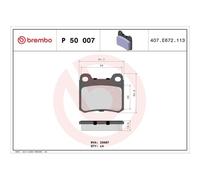 Kit De Plaquettes De Frein Frein À Disque Brembo P50007 Prime Line pour